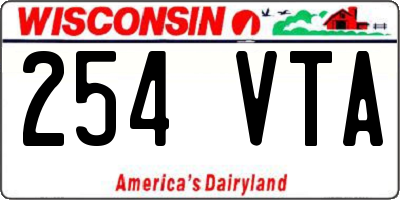 WI license plate 254VTA