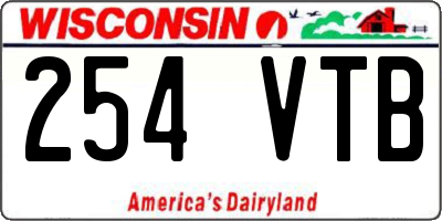 WI license plate 254VTB