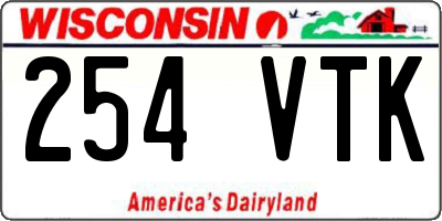 WI license plate 254VTK