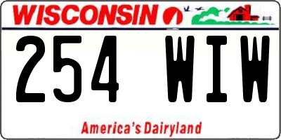 WI license plate 254WIW