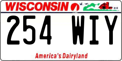 WI license plate 254WIY