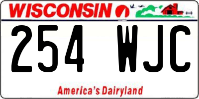 WI license plate 254WJC