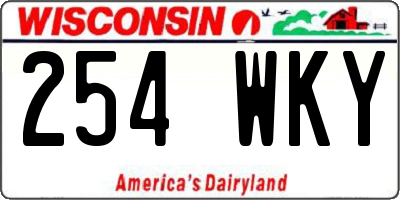 WI license plate 254WKY