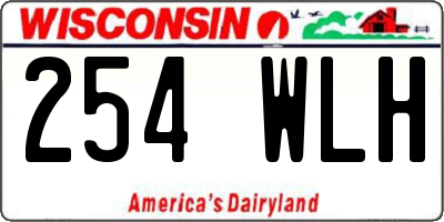 WI license plate 254WLH