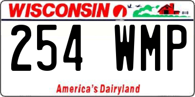 WI license plate 254WMP