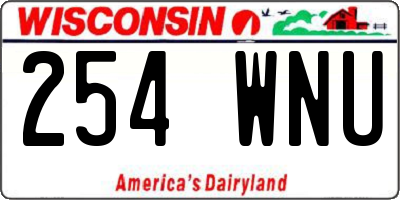 WI license plate 254WNU