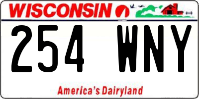 WI license plate 254WNY