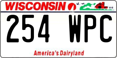 WI license plate 254WPC