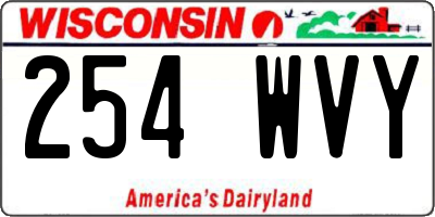 WI license plate 254WVY