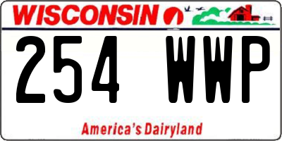 WI license plate 254WWP