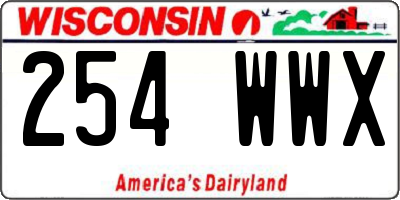 WI license plate 254WWX