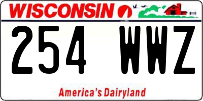 WI license plate 254WWZ