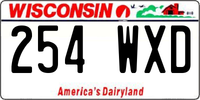 WI license plate 254WXD