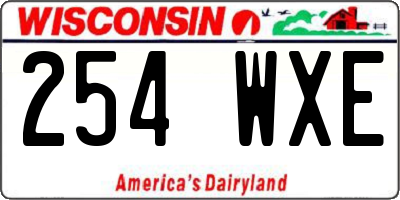 WI license plate 254WXE