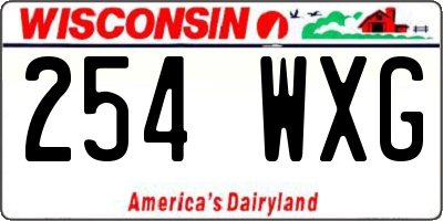 WI license plate 254WXG