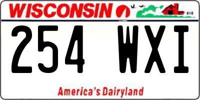 WI license plate 254WXI