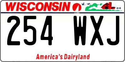 WI license plate 254WXJ