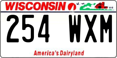 WI license plate 254WXM