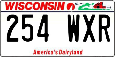 WI license plate 254WXR