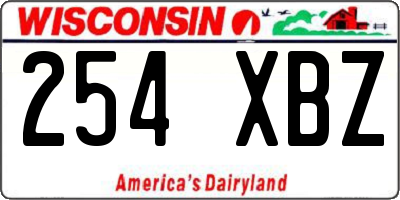 WI license plate 254XBZ