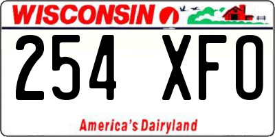 WI license plate 254XFO