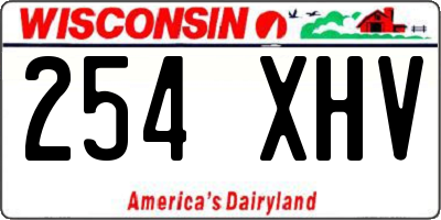 WI license plate 254XHV