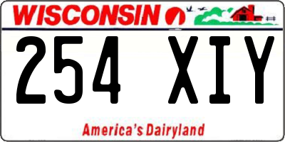 WI license plate 254XIY