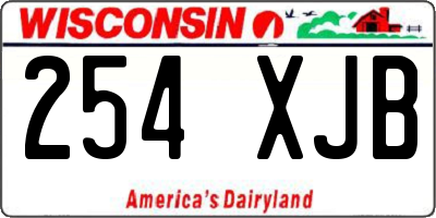 WI license plate 254XJB
