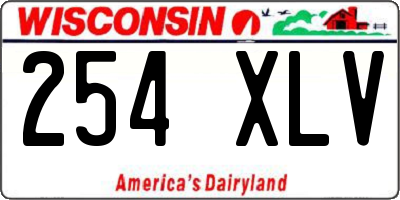 WI license plate 254XLV