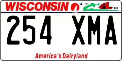 WI license plate 254XMA