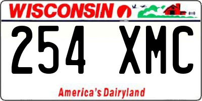 WI license plate 254XMC