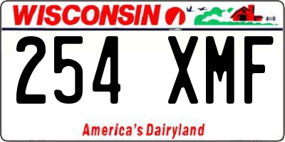 WI license plate 254XMF