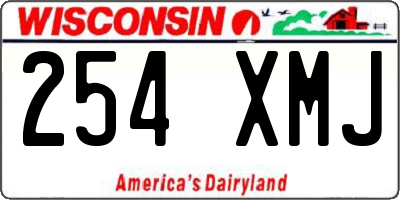 WI license plate 254XMJ