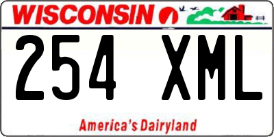 WI license plate 254XML
