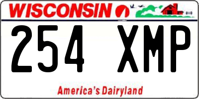 WI license plate 254XMP