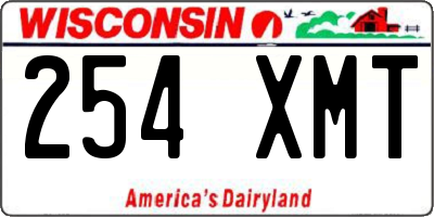 WI license plate 254XMT