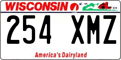 WI license plate 254XMZ