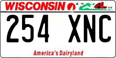 WI license plate 254XNC