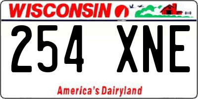 WI license plate 254XNE