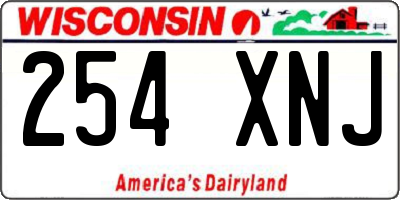 WI license plate 254XNJ