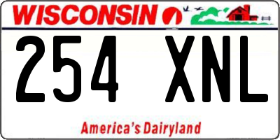 WI license plate 254XNL
