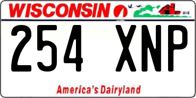 WI license plate 254XNP