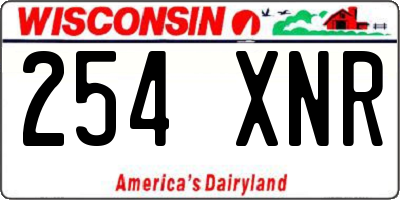 WI license plate 254XNR