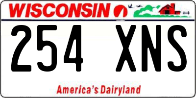WI license plate 254XNS