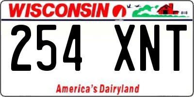 WI license plate 254XNT