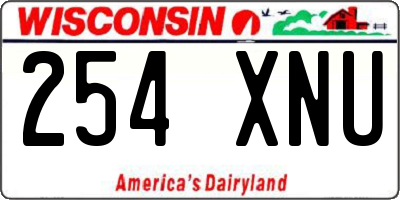 WI license plate 254XNU