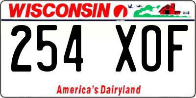 WI license plate 254XOF