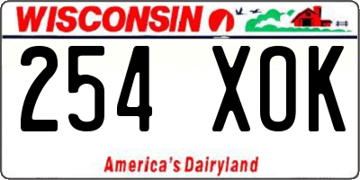 WI license plate 254XOK
