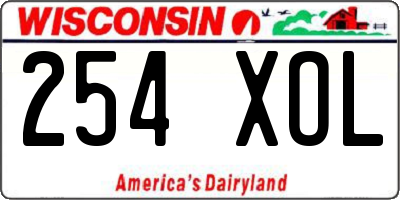 WI license plate 254XOL