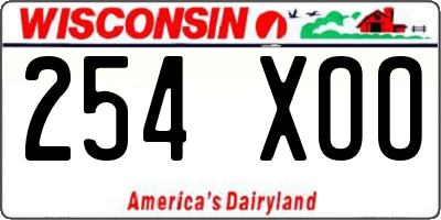 WI license plate 254XOO